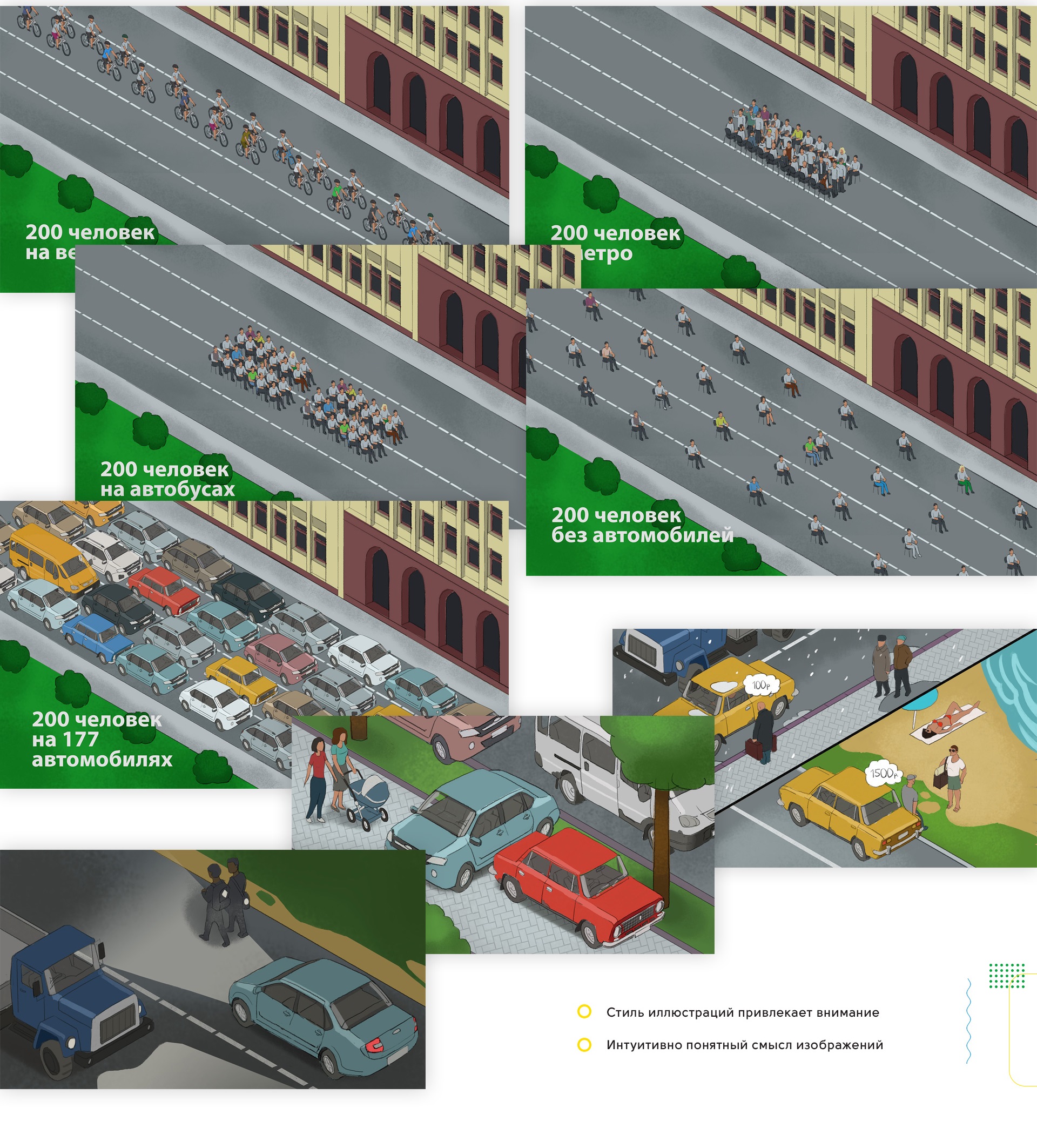 Иллюстрации для безопасности дорожного движения